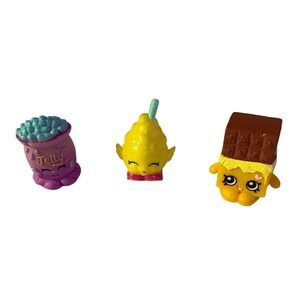 Shopkins Season 1 Jelly B Candi Cotton Cheeky Chocolate Mini Figures Lot 3